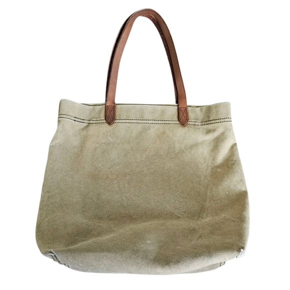 Madewell Canvas Green Transport Tote Bag - Picture 4 of 9